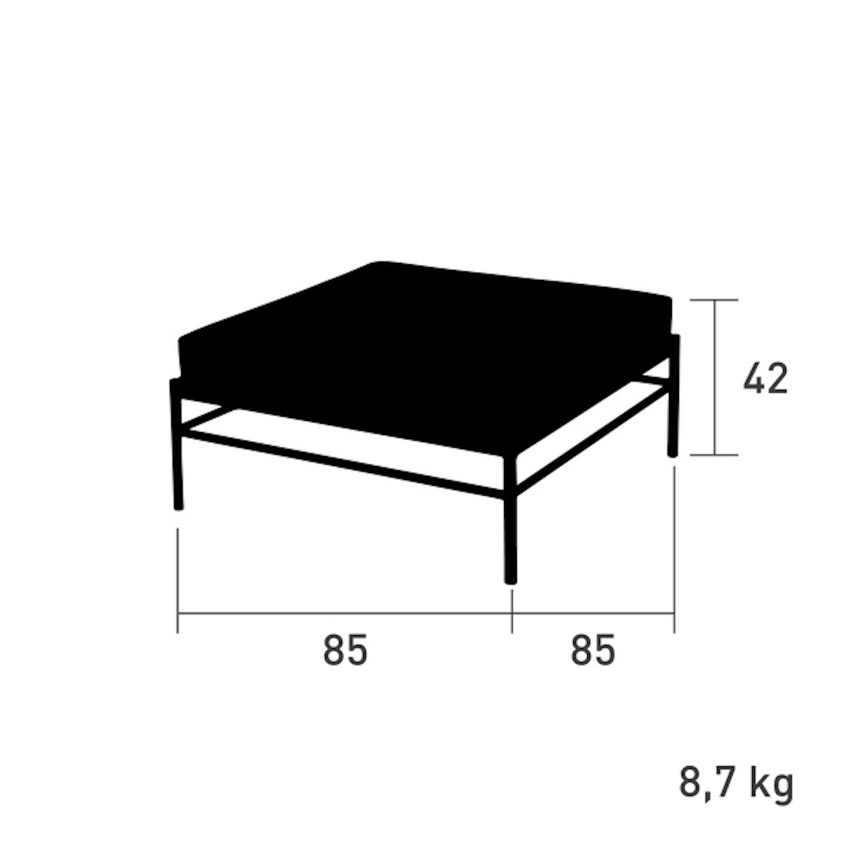 Pouf RIVAGE Vlaemynck basalte/gris nuit