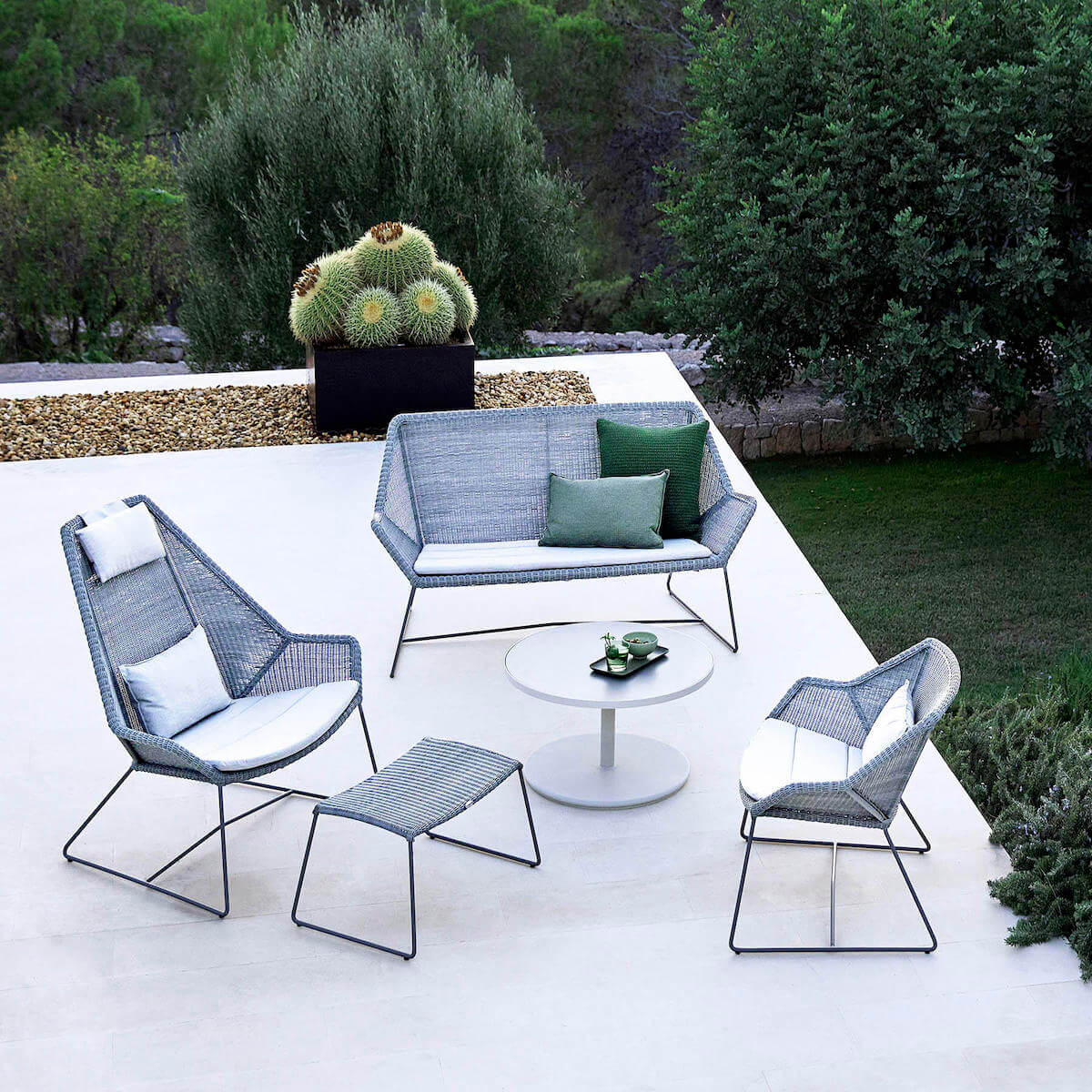 Repose-pied BREEZE Cane-line gris-blanc