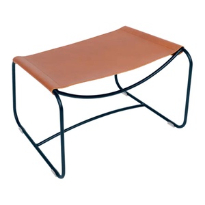 Repose-pied cuir SURPRISING Fermob Indoor bleu abysse