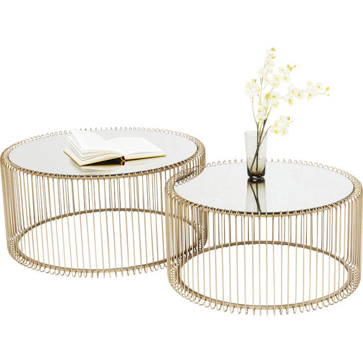 Set 2 tables basses WIRE Kare Design laiton