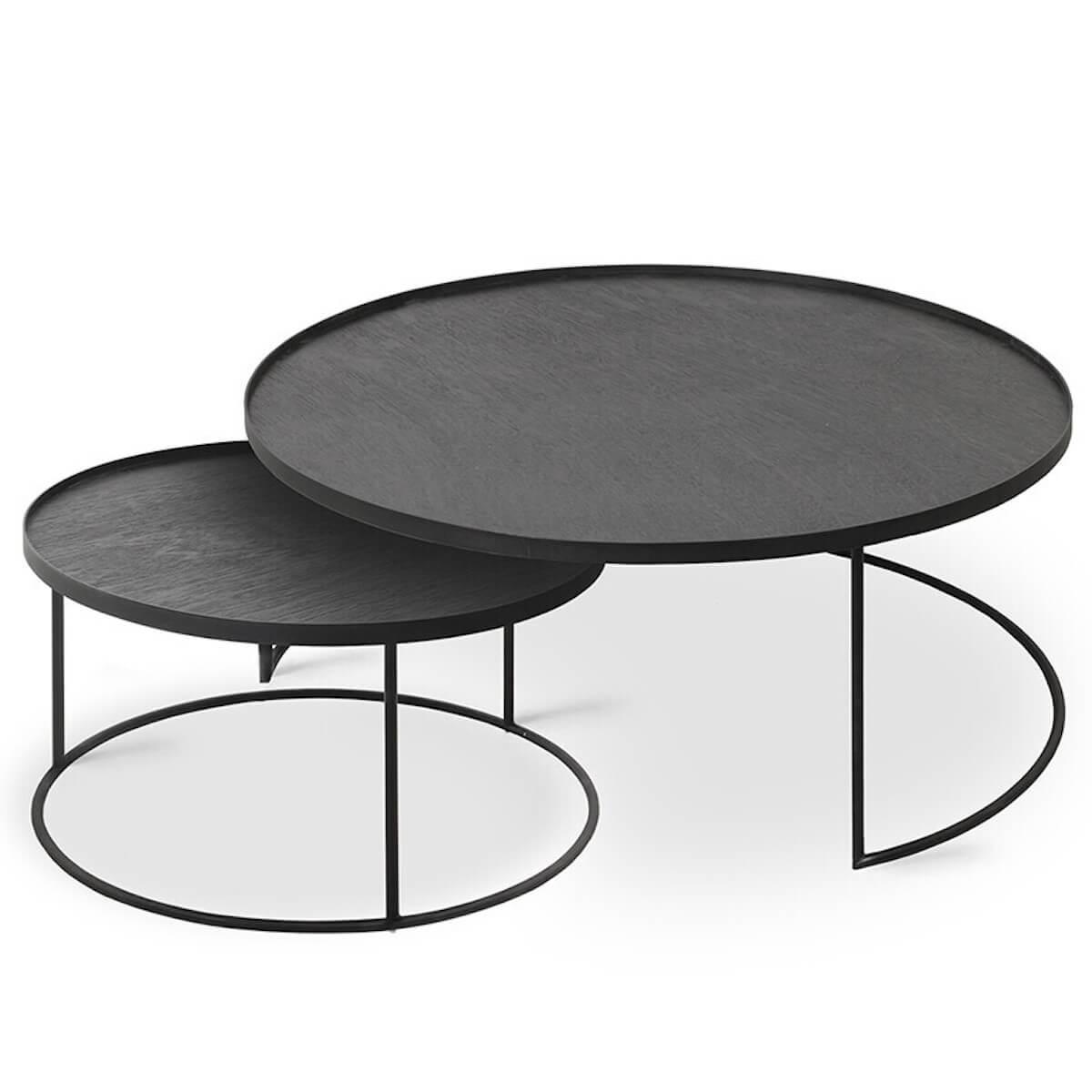 Set 2 tables d'appoint rond L-XL TRAY Ethnicraft