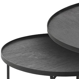Set 2 tables d'appoint rond L-XL TRAY Ethnicraft