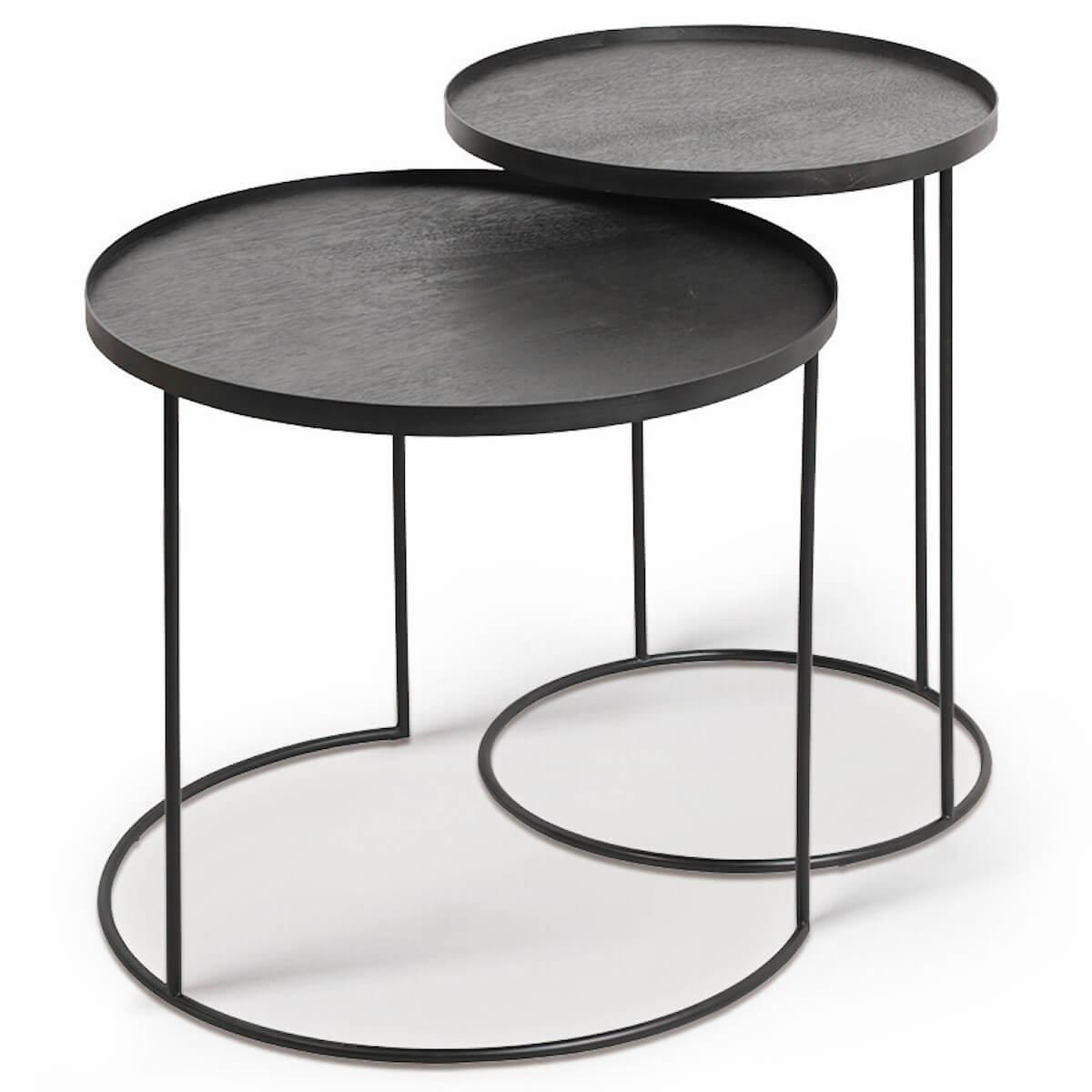 Set 2 tables d'appoint rond S-L TRAY Ethnicraft