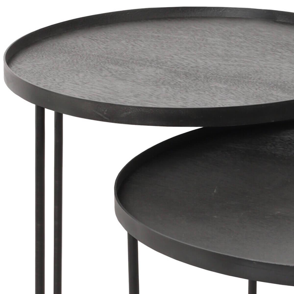 Set 2 tables d'appoint rond S-L TRAY Ethnicraft