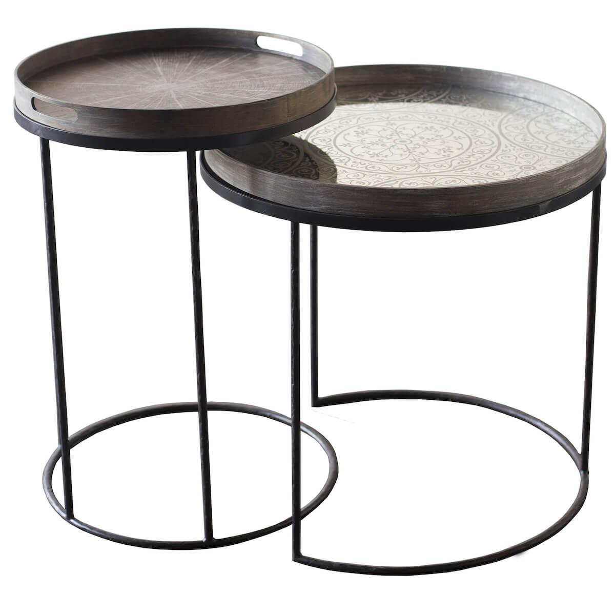 Set 2 tables d'appoint rond S-L TRAY Ethnicraft
