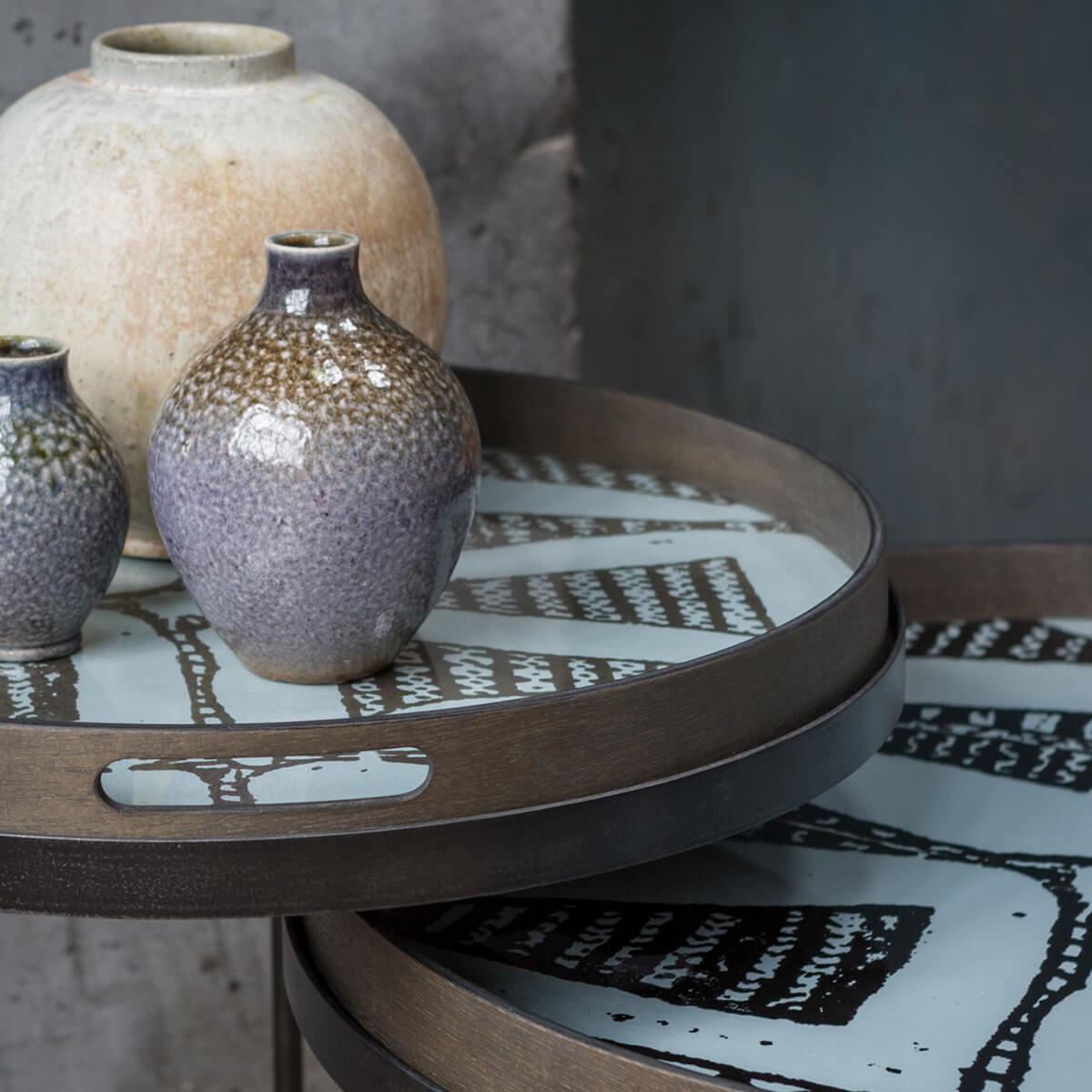 Set 2 tables d'appoint rond S-L TRAY Ethnicraft