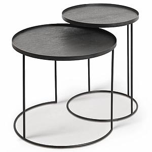 Set 2 tables d'appoint rond S-L TRAY Ethnicraft