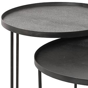 Set 2 tables d'appoint rond S-L TRAY Ethnicraft
