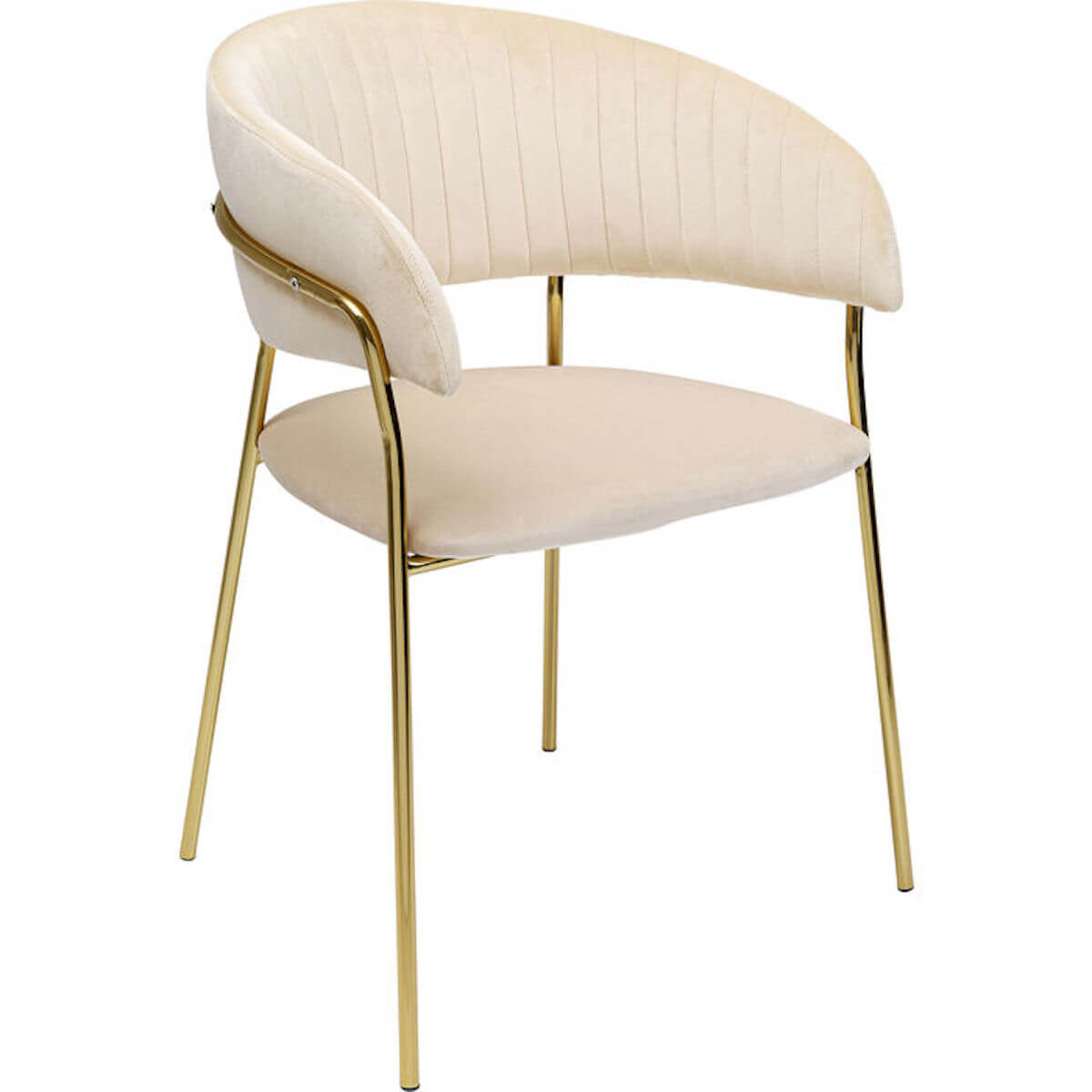 Set de 2 Chaises avec accoudoir BELLE VELVET crème Kare design