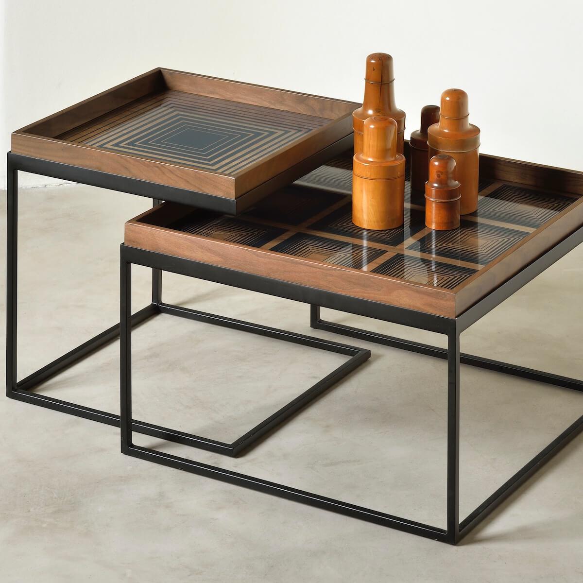 abitareliving.lu Set table basse carré TRAY Ethnicraft