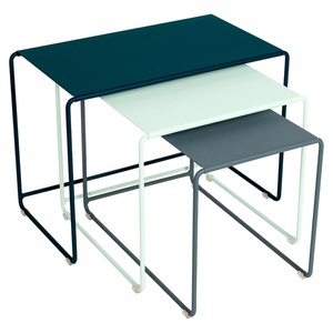 Set table basse gigogne OULALA Fermob - acapulco/menthe glaciale/gris orage