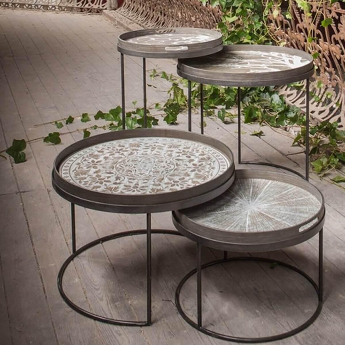 Set table basse ronde SL TRAY Ethnicraft Abitare Living