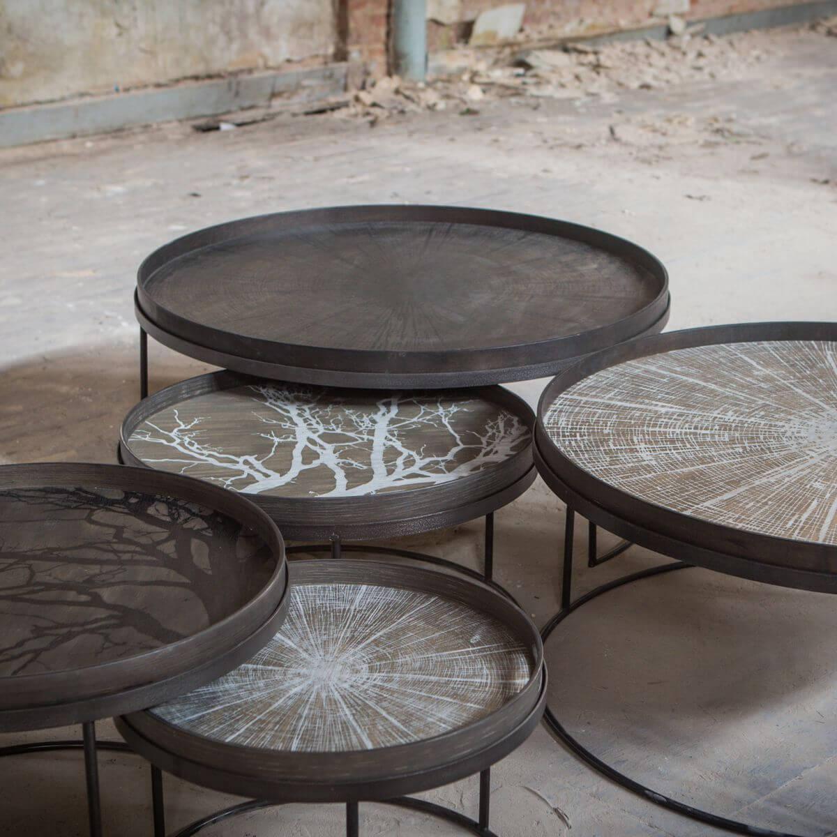 Set table basse ronde SL TRAY Ethnicraft Abitare Living