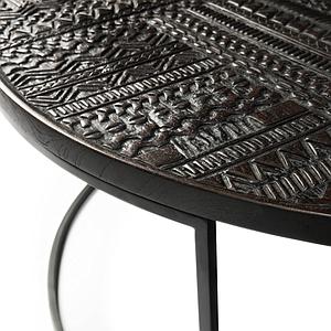 Set table basse ronde TABAWA Ethnicraft teck noir