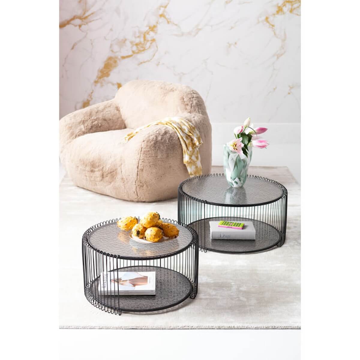 Set table basse WIRE DOUBLE BUBBLE Kare Design noir