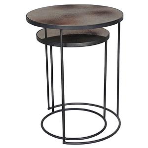 Set table d’appoint ronde NESTING Ethnicraft Bronze copper
