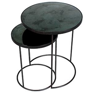 Set table d’appoint ronde NESTING Ethnicraft Charcoal