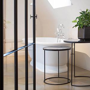 Set table d’appoint ronde NESTING Ethnicraft Charcoal