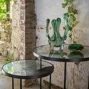 Set table d’appoint ronde NESTING Ethnicraft clear