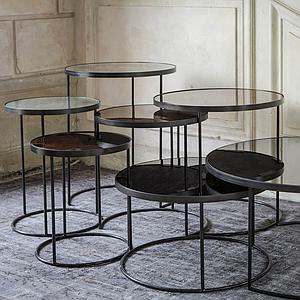 Set table d’appoint ronde NESTING Ethnicraft clear