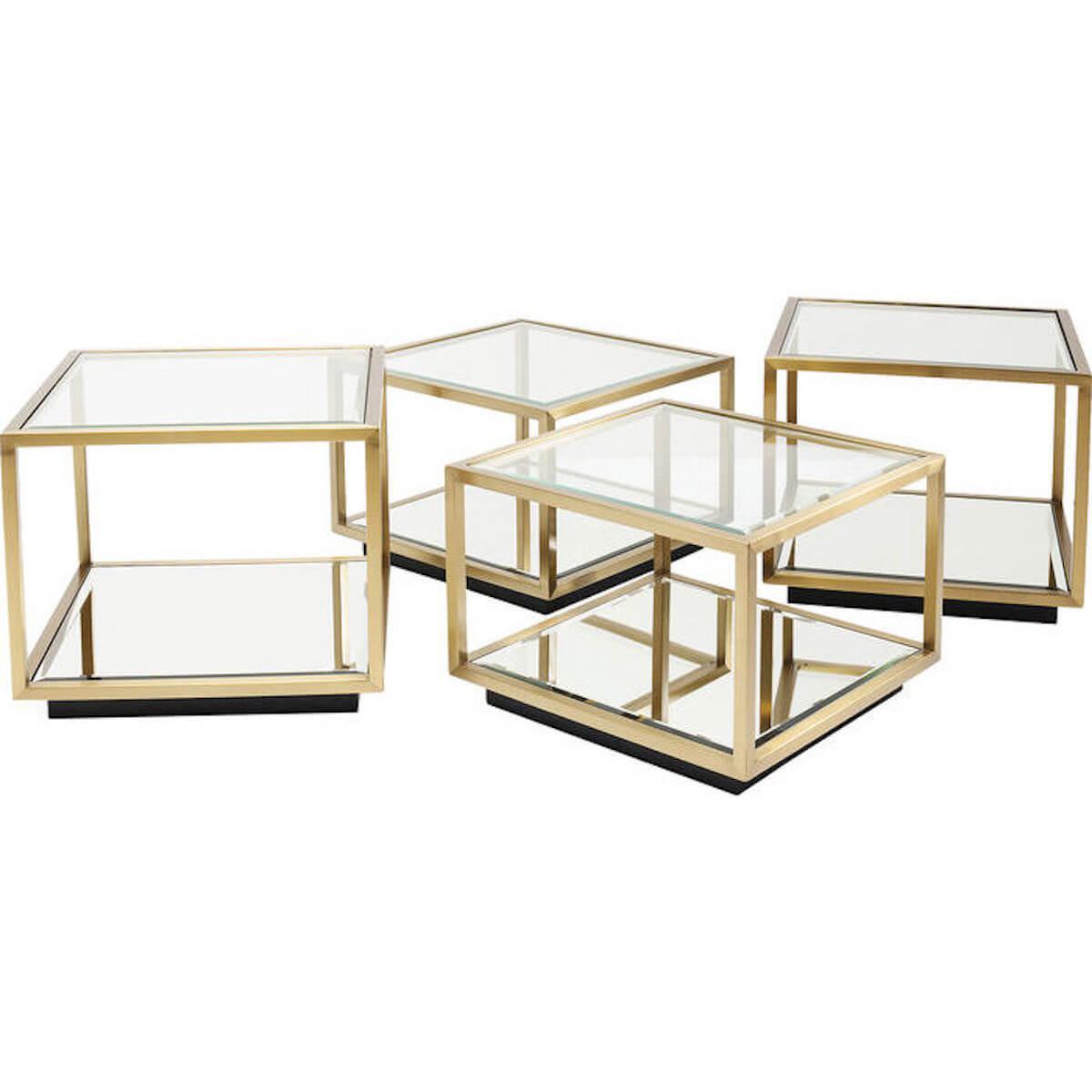 Set tables basse LUIGI Kare Design doré