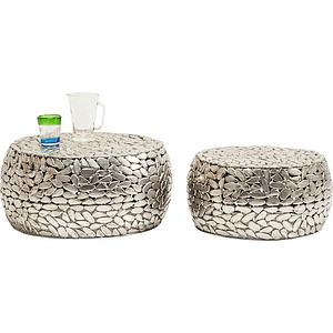 Set tables basse PEBBLES DELUXE Kare Design argenté