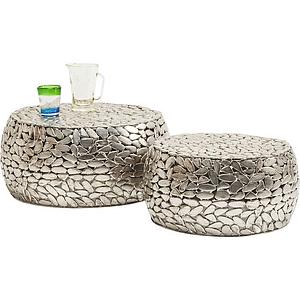 Set tables basse PEBBLES DELUXE Kare Design argenté