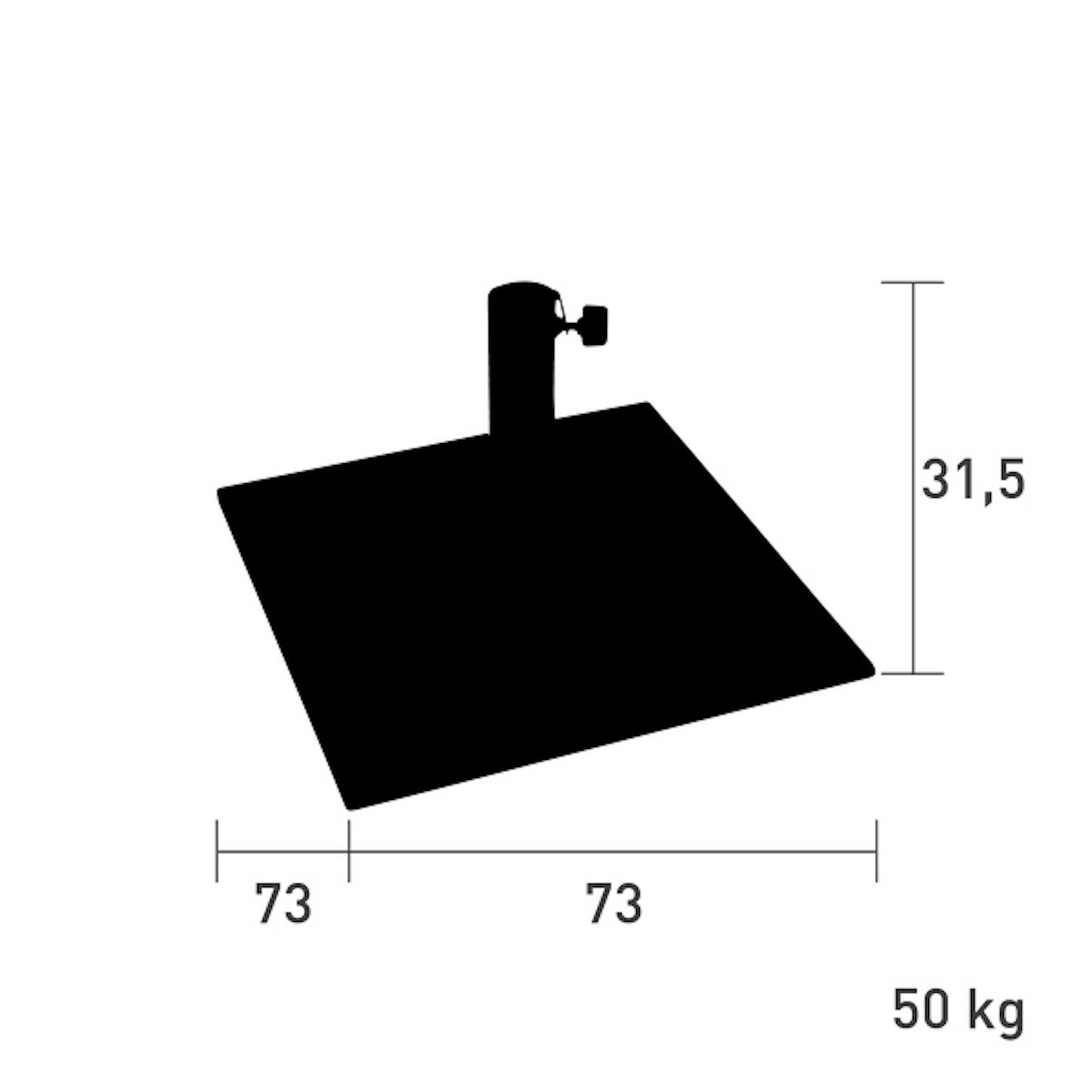 Socle UNIVERSEL Parasol Vlaemynck acier 50kg
