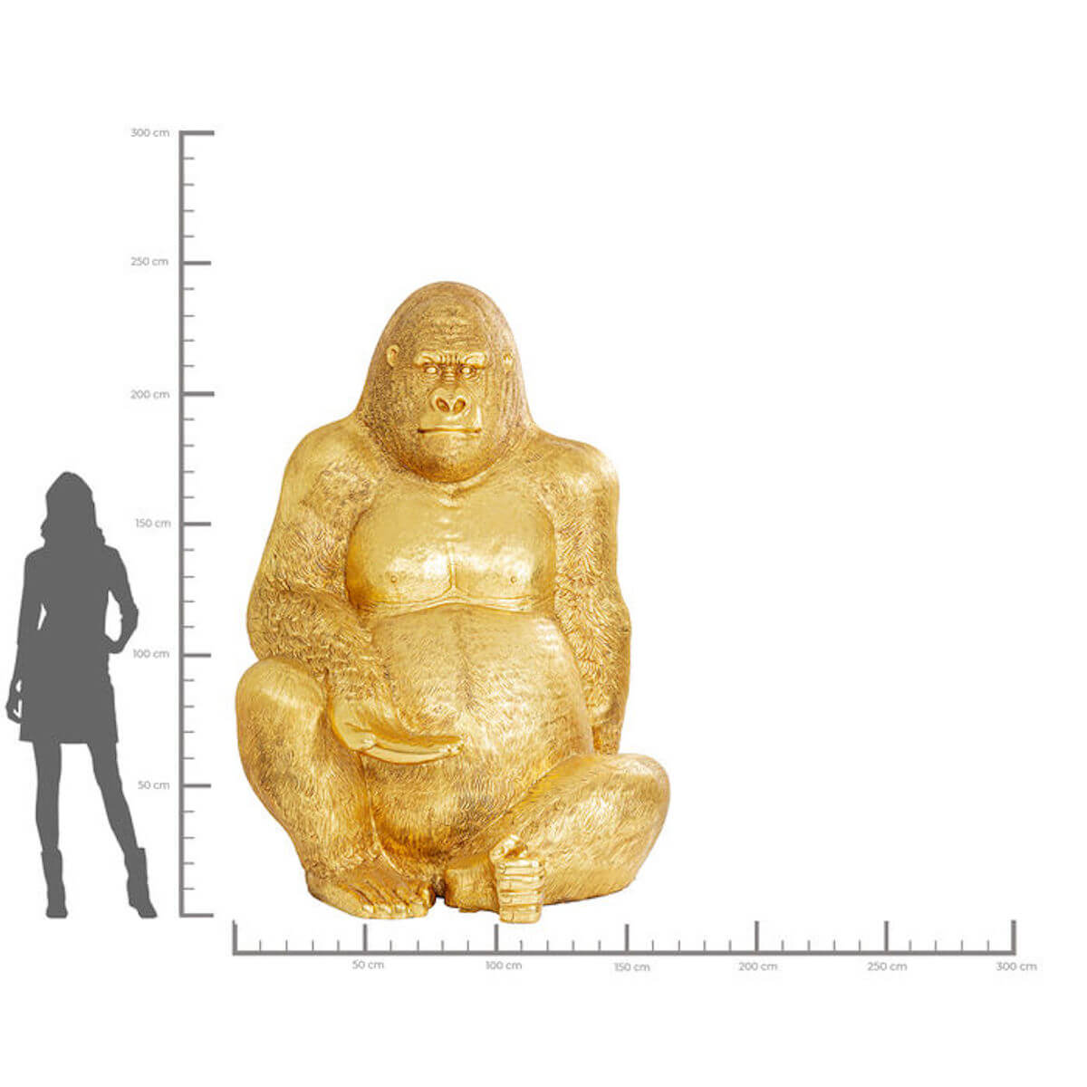 Statue décorative 249cm GORILLA XXL Kare Design doré