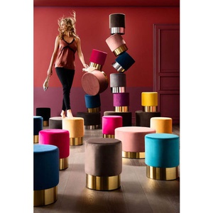Stool Cherry Black Brass Ø35cm Kare Design