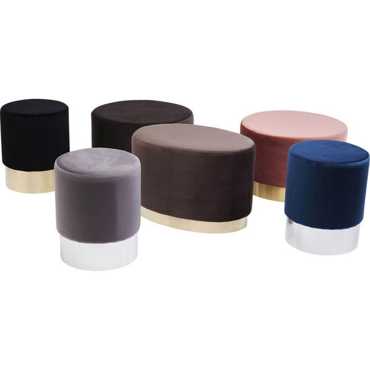 Stool Cherry Light Grey Silver Ø35cm Kare Design