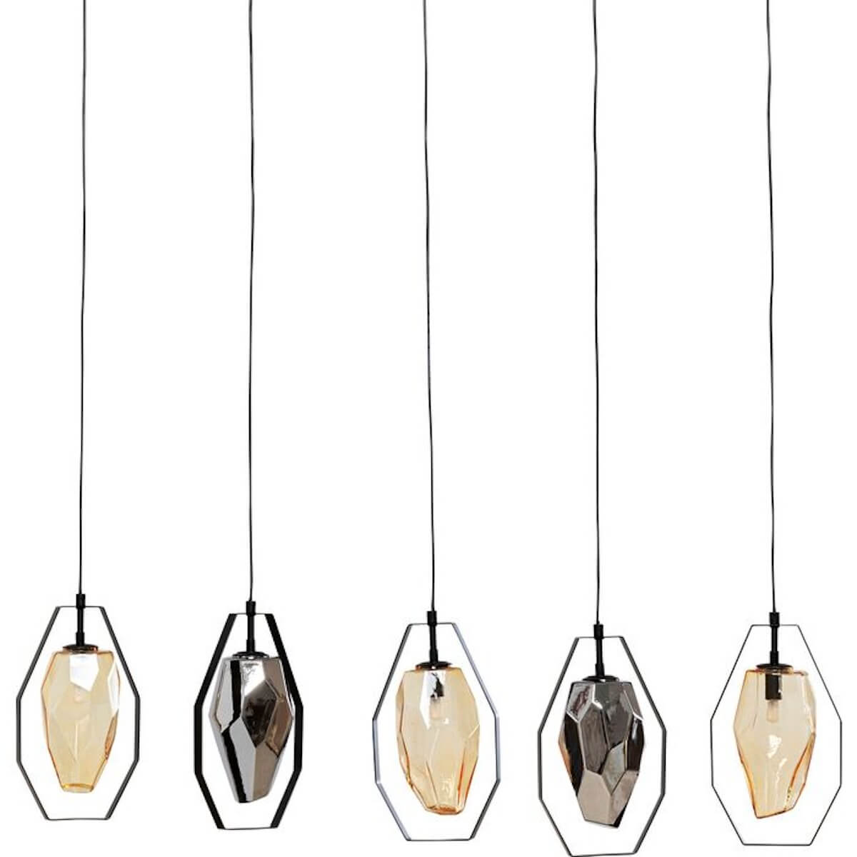 Suspension 110cm de diamètre DIAMOND FEVER DINING Kare Design noire