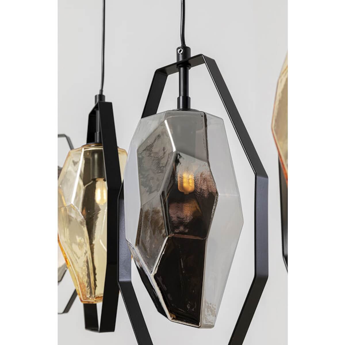 Suspension 110cm de diamètre DIAMOND FEVER DINING Kare Design noire