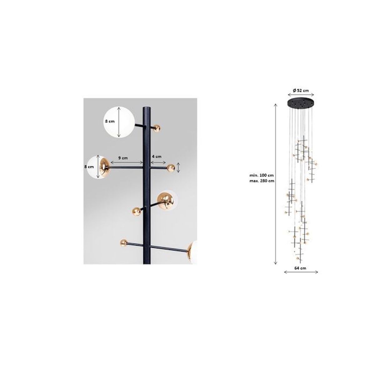 Suspension 280cm TRAPEZ Kare Design