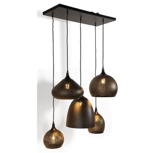 Suspension ARJEN 5*E27 Longue Coco Maison Noir