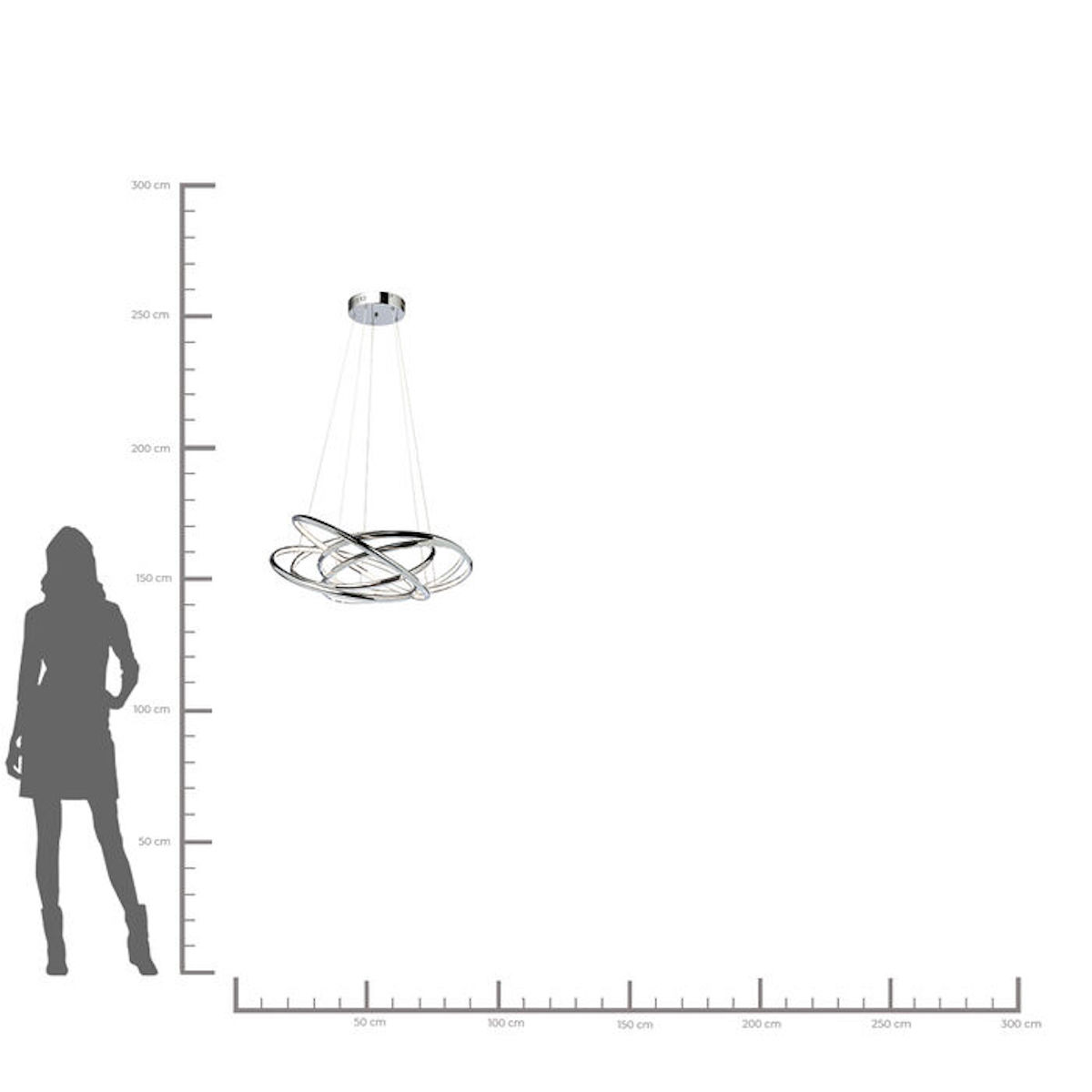 Suspension SATURN LED Kare Design chromé GM
