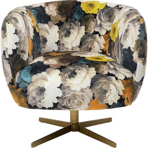 Swivel Armchair Peony Flower Yellow Kare Design