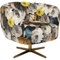 Swivel Armchair Peony Flower Yellow Kare Design
