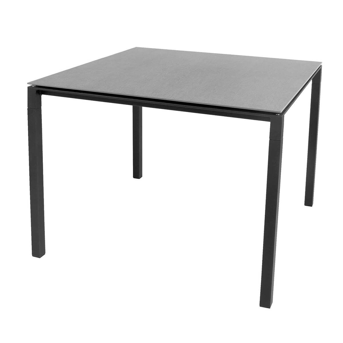 Table 100x100cm PURE Cané-line lava grey-céramique basalt
