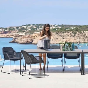 Table 100x100cm PURE Cané-line lava grey-céramique basalt