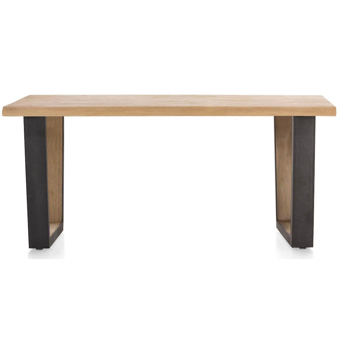 Table 100x170cm METALOX Henders & Hazel pieds V métal-bois-bord droit