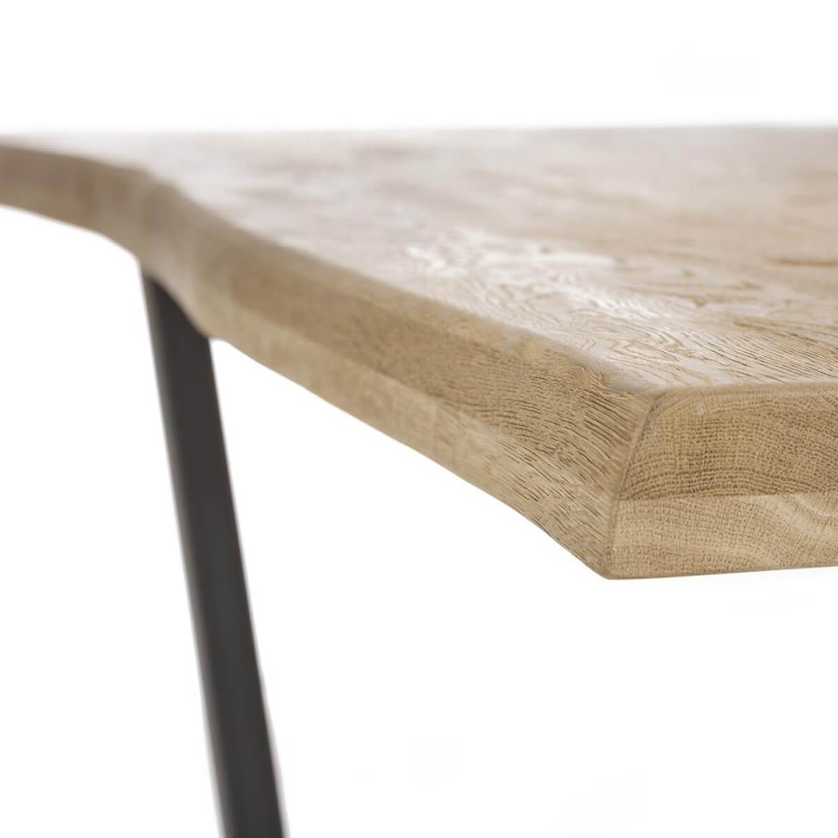 Table 100x170cm METALOX Henders & Hazel pieds V métal-bois-bord ondulé
