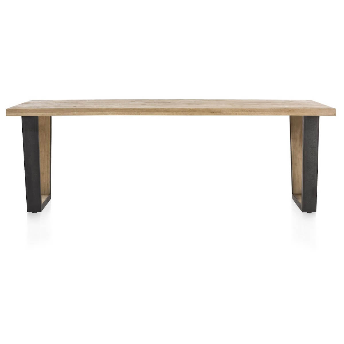 Table 100x250cm METALOX Henders & Hazel pieds V métal-bois-bord ondulé