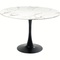 Table 110cm SCHICKERIA Kare Design aspect marbre blanc et pied noir