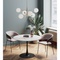 Table 110cm SCHICKERIA Kare Design aspect marbre blanc et pied noir