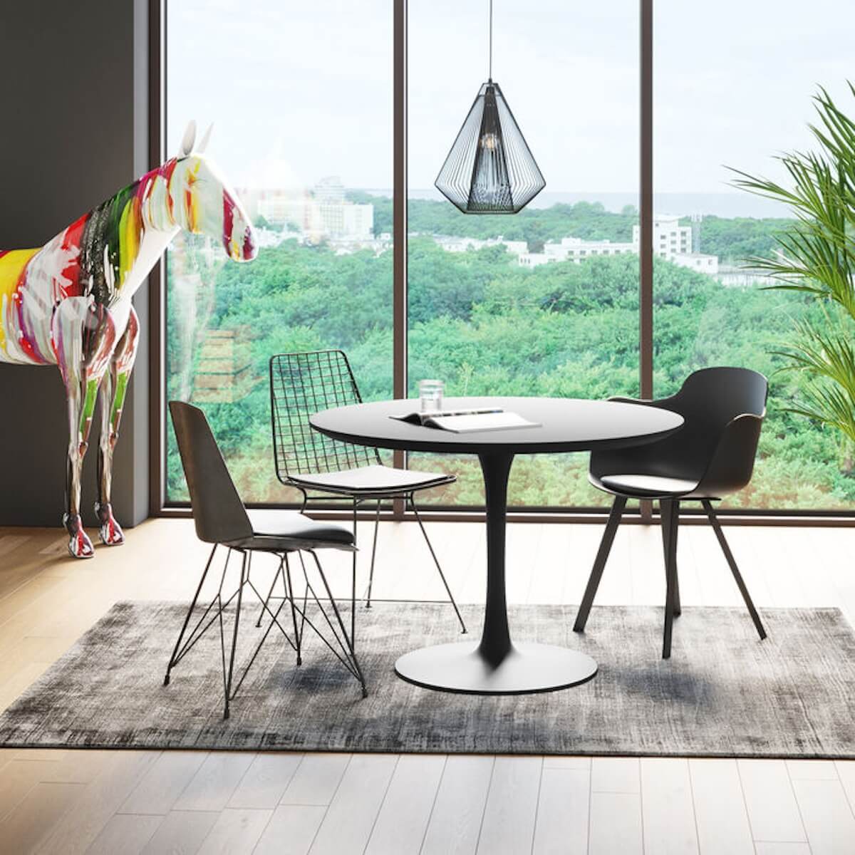 Table 110cm SCHICKERIA Kare Design noire