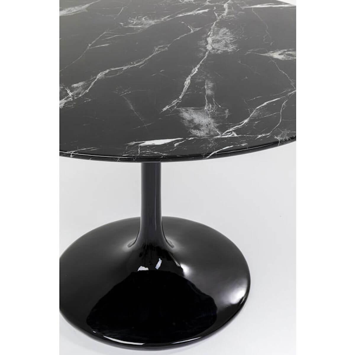 Table 110cm SOLO MARBLE Kare Design noir