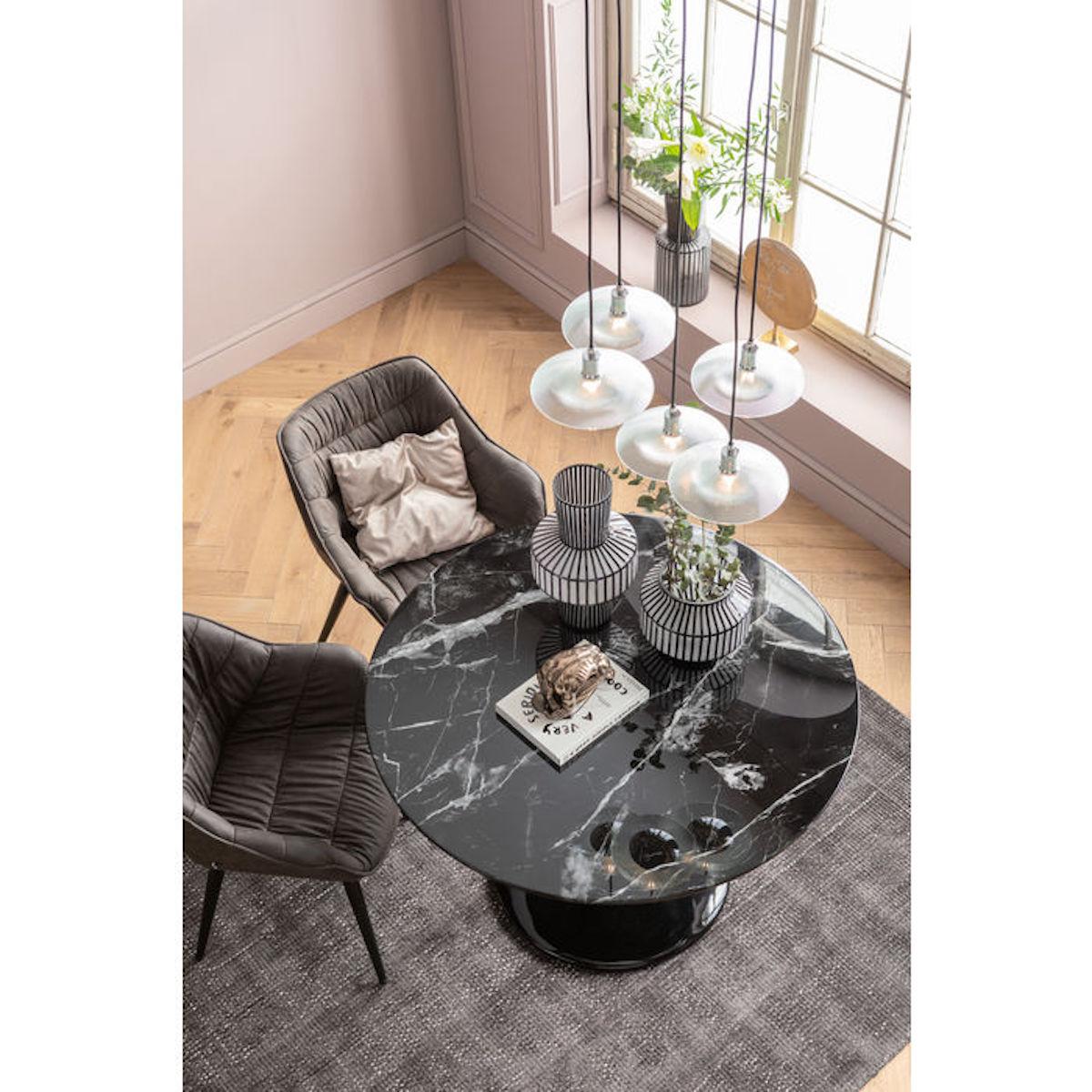 Table 110cm SOLO MARBLE Kare Design noir