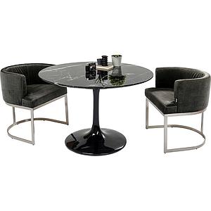 Table 110cm SOLO MARBLE Kare Design noir