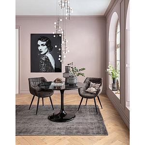 Table 110cm SOLO MARBLE Kare Design noir